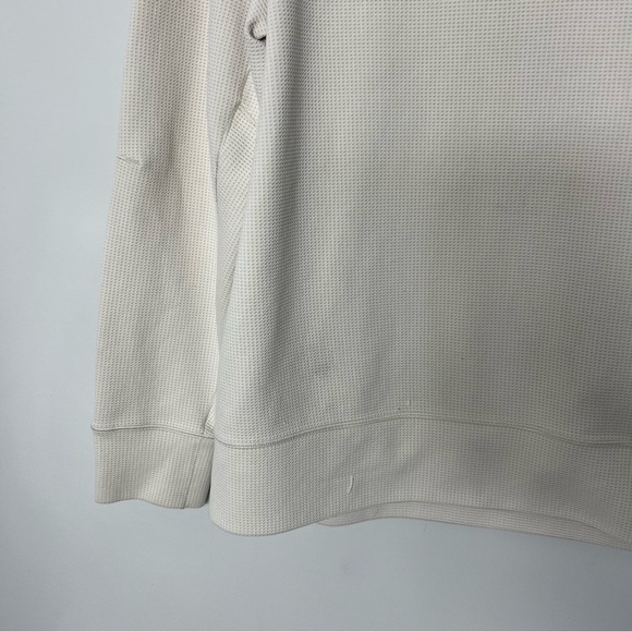 Lululemon Mens Cream Textured Crewneck Long Sleeve Pullover Shirt Size Med 18 - Picture 3 of 11